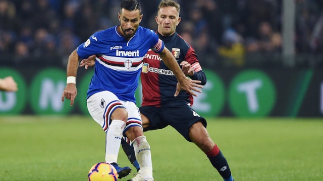 Db Genova 25/11/2018 - campionato di calcio serie A / Genoa-Sampdoria / foto Daniele Buffa/Image Sport nella foto: Domenico Criscito-Fabio Quagliarella