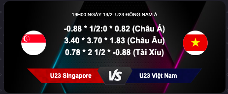 U23 Singapore vs U23 Việt Nam