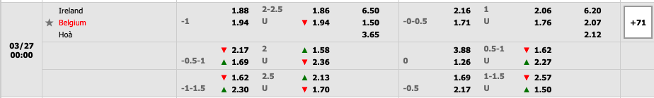 CH Ireland vs Bỉ 